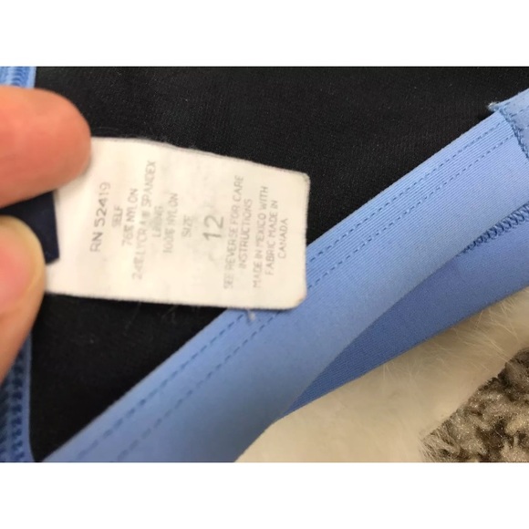 Ralph Lauren Bikini Top Lined Halter Blue Sz 12 - Picture 5 of 5